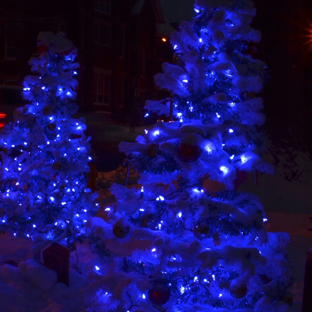 Niebieskie lampki choinkowe LED