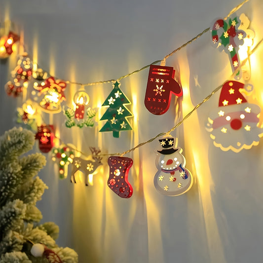 Świąteczne metalowe lampki LED