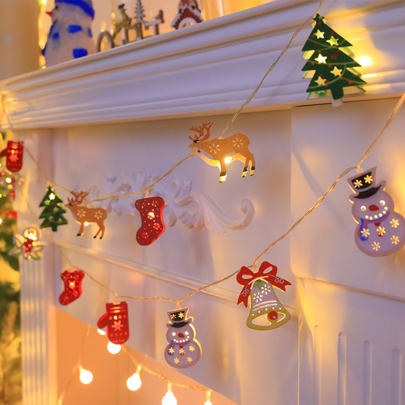 Świąteczne metalowe lampki LED